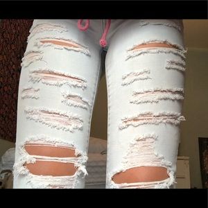 american eagle high rise ripped jeans